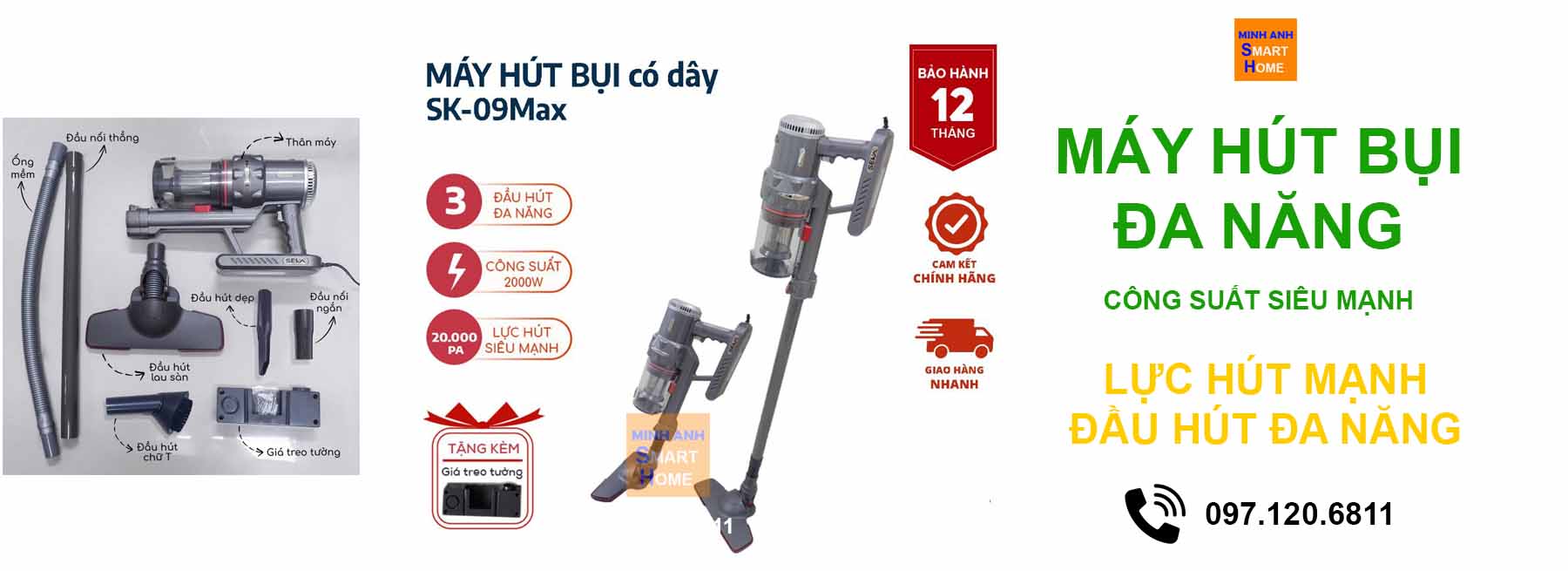 Máy hút bụi đa năng cầm tay - chính hãng Seka