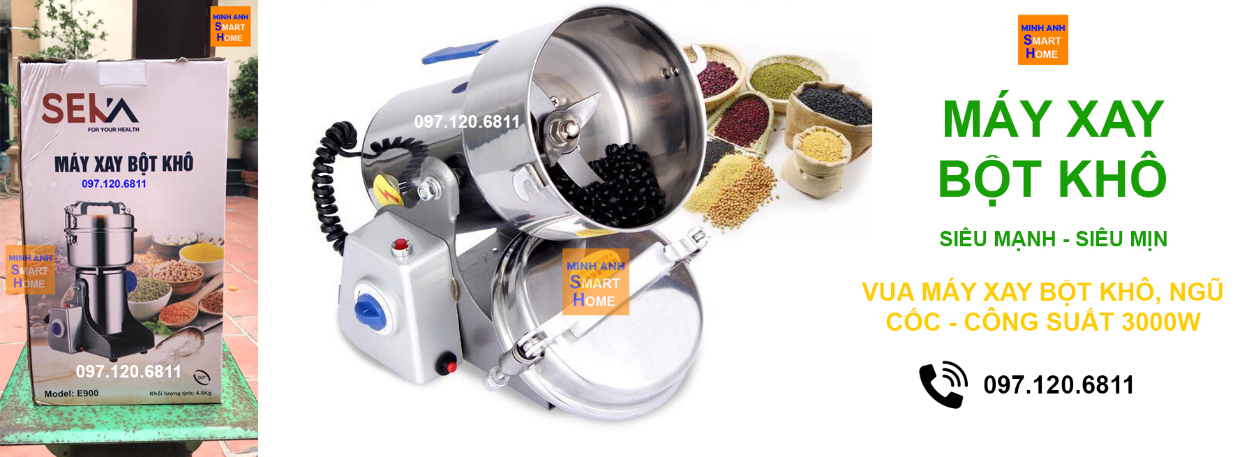 Máy xay bột khô Seka