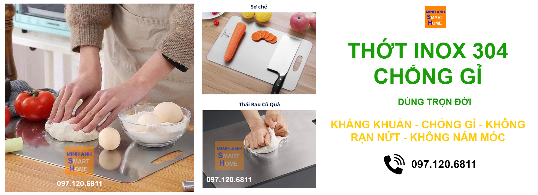 Thớt Inox 304 chống gỉ