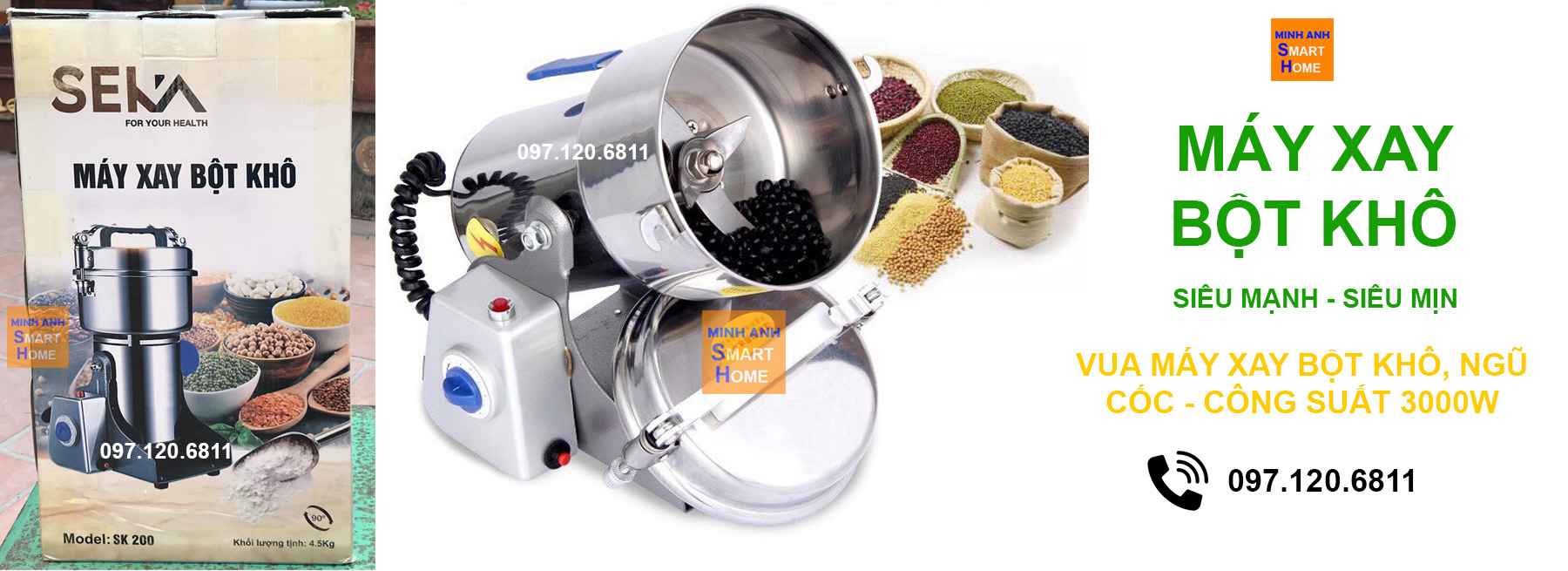 Máy xay bột khô chính hãng Seka