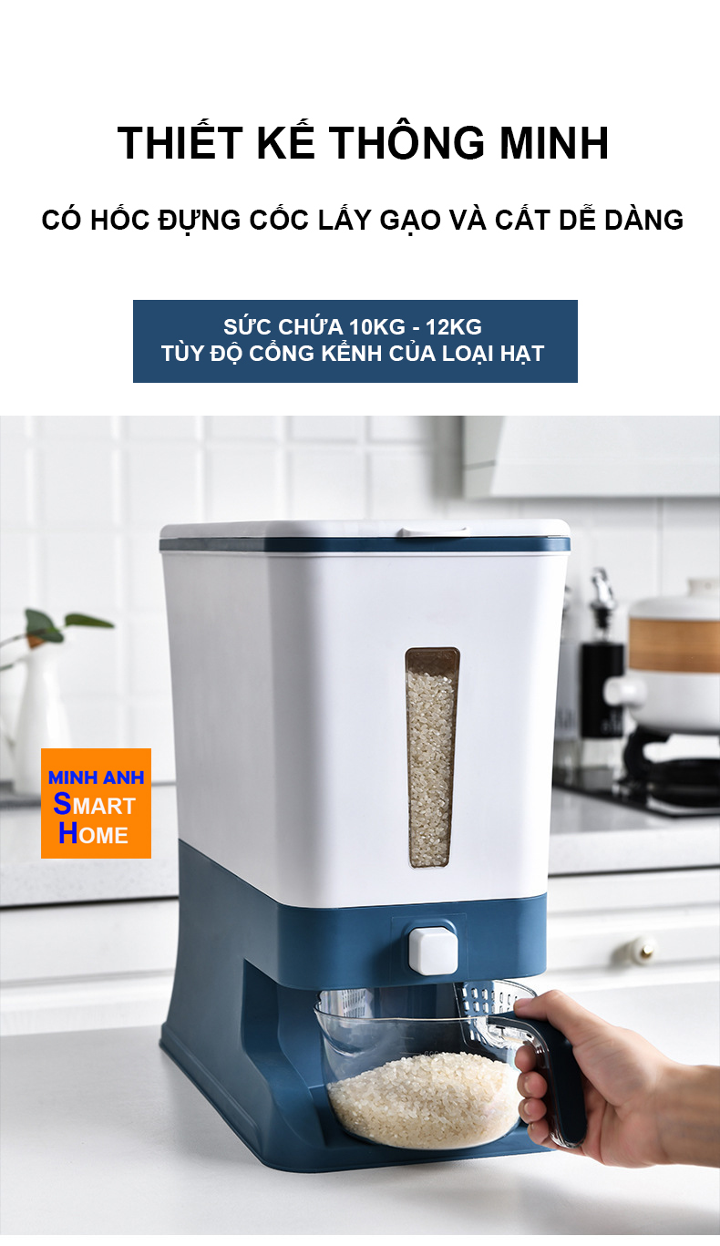 Thùng đựng gạo đa năng, đựng gạo và ngũ cốc