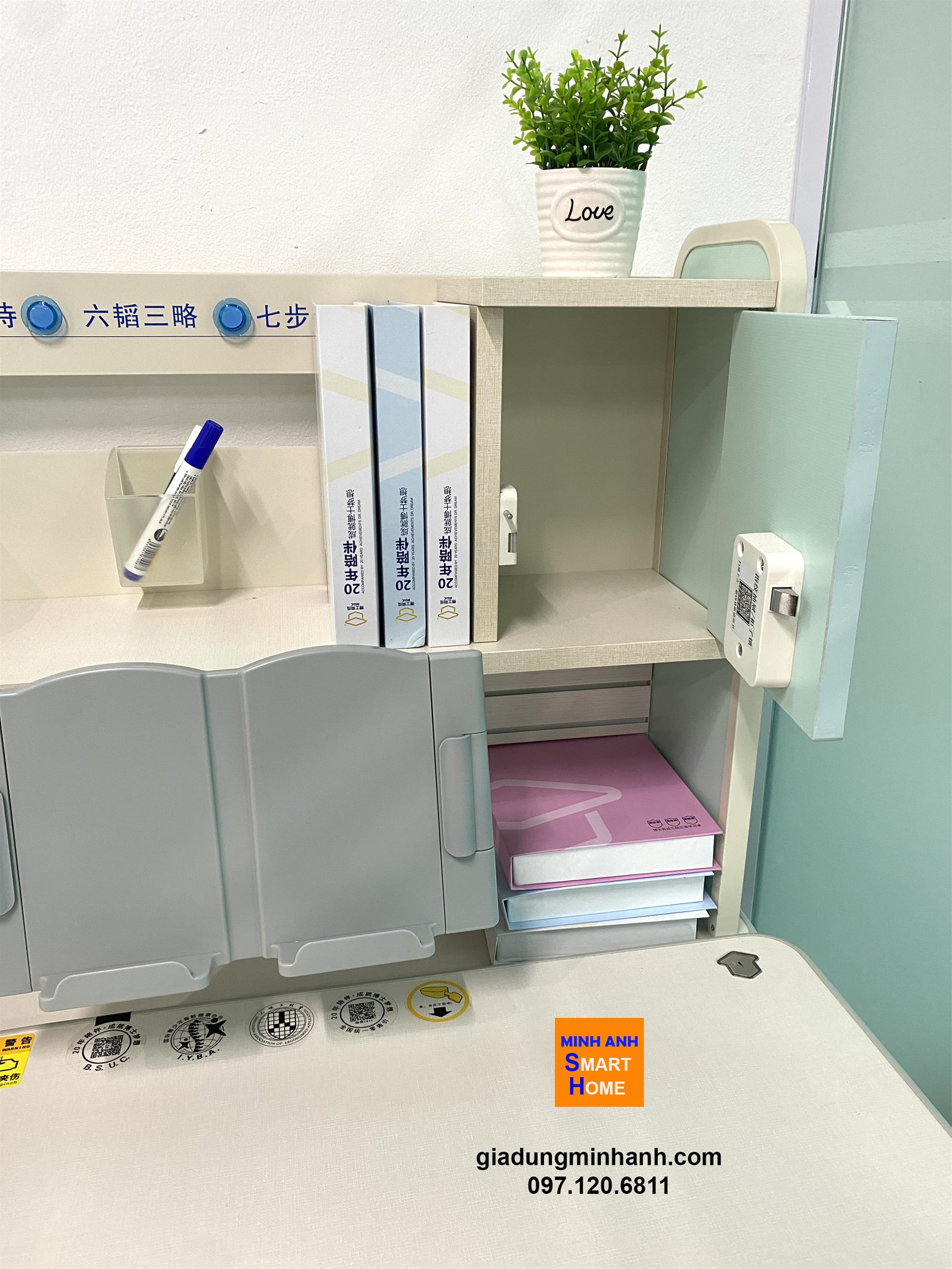 Bàn học đôi cao cấp nâng hạ chiều cao - tích hợp những tính năng thông minh số 1 trên thị trường