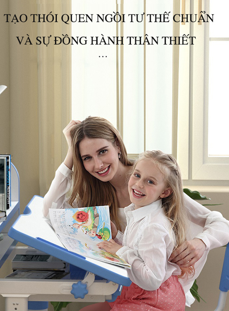 bàn học chống gù điều chỉnh độ nghiêng mặt bàn
