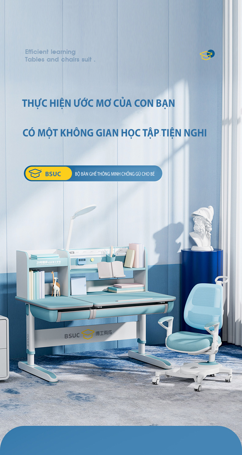 thiết kế của bàn học chống gù chống cận