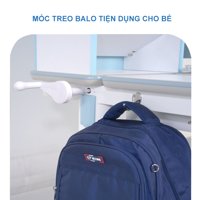 Bàn học nâng hạ chiều cao có móc treo balo tiện lợi