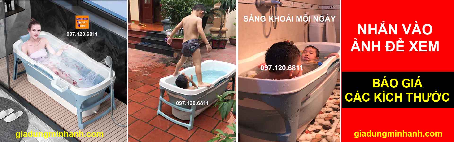 BÁO GIÁ BỒN TẮM GẤP GỌN CÁC KÍCH THƯỚC