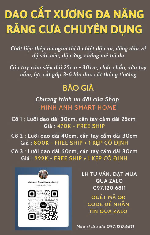 Báo giá dao cắt xương đa năng các cỡ