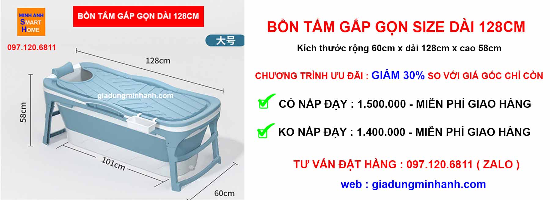 Báo giá bồn tắm nhỏ 1m3