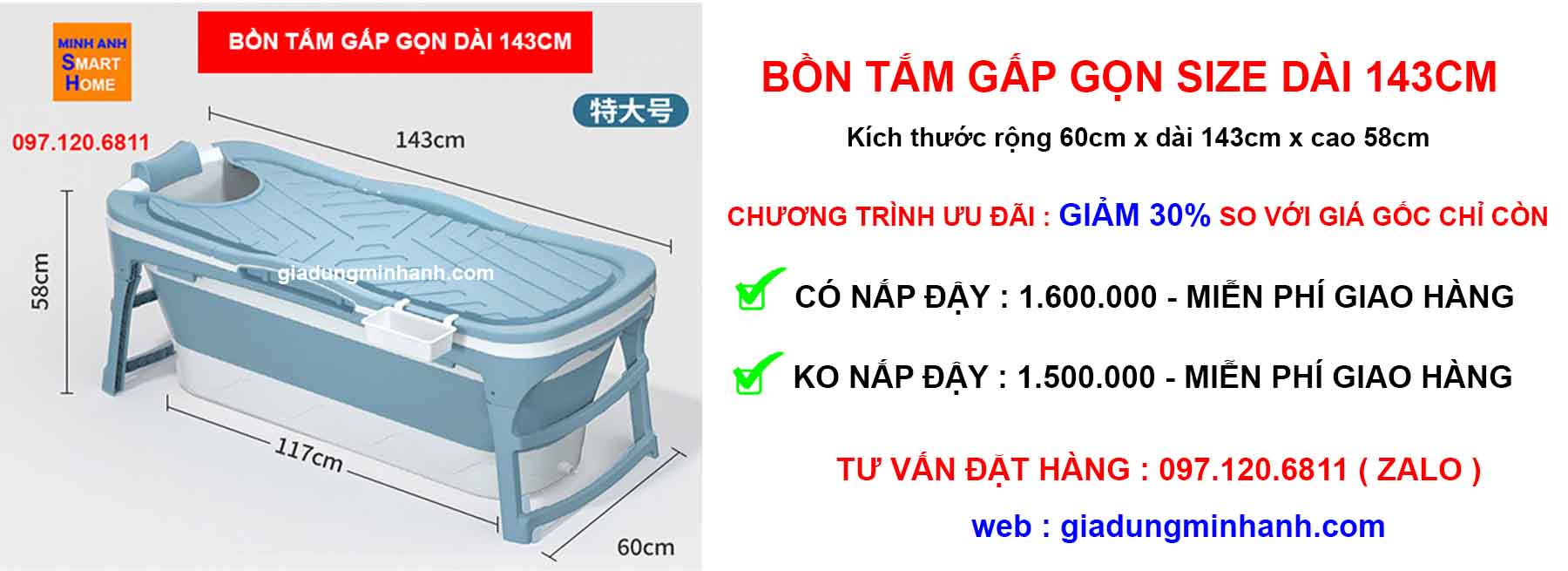 Báo giá bồn tắm nhỏ 1m4