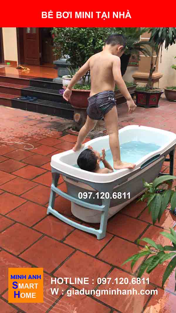 Hình ảnh thực tế bể bơi mini tại nhà