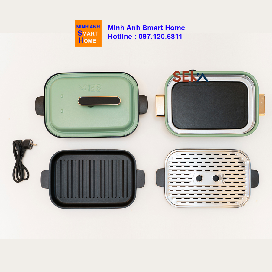 bếp lẩu nướng có mâm nhiệt phẳng giúp nóng nhanh và đều đặn