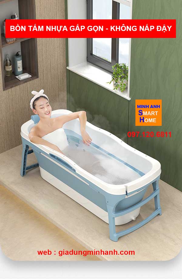 Bồn tắm nhựa gấp gọn không nắp đậy