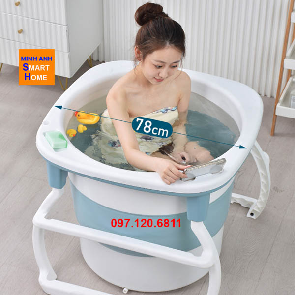 Bồn tắm gấp gọn mini hình tròn