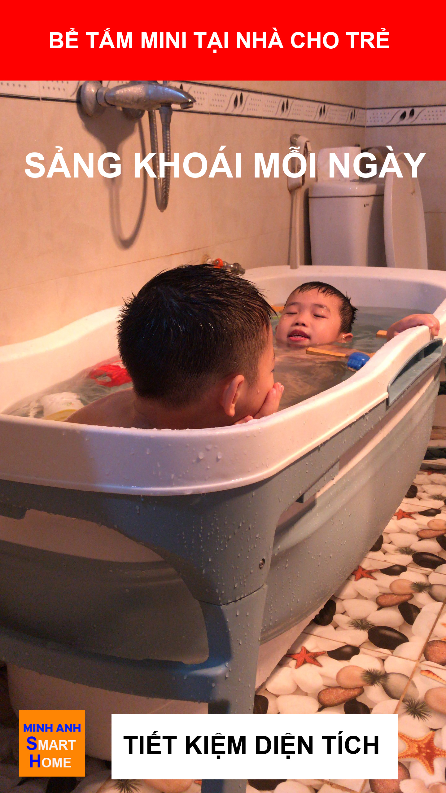 Bồn tắm gấp gọn di động để được ở mọi không gian nhà tắm, ngoài trời