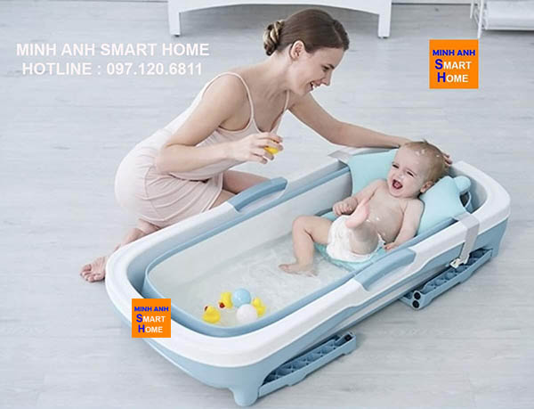 Bồn tắm gấp gọn cho bé, chậu tắm gấp gọn