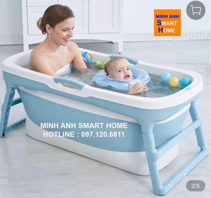 bồn tắm gấp gọn đa năng cho người lớn và trẻ nhỏ