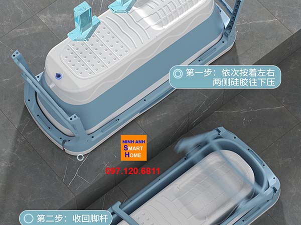 hình ảnh mặt dưới đáy bồn tắm gấp gọn thông minh