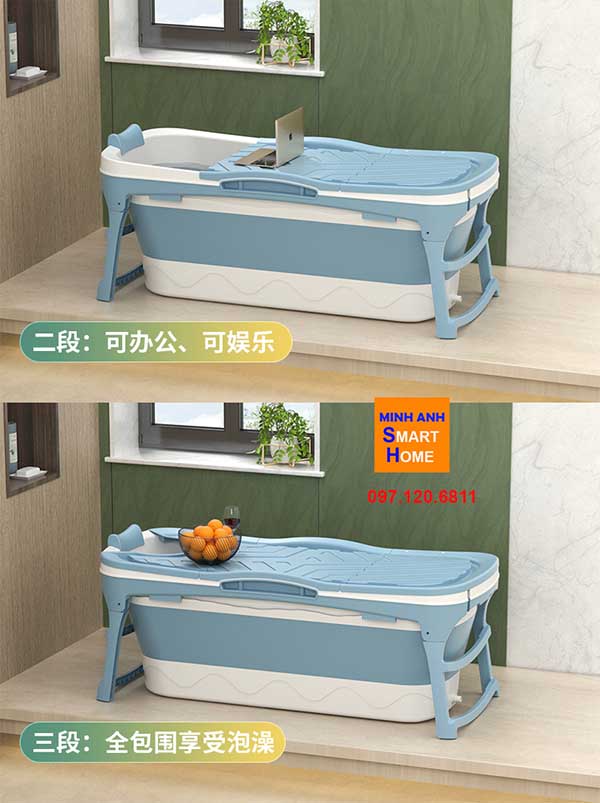 công năng của nắp bồn tắm gấp gọn đa năng, Bồn tắm gấp gọn size lớn