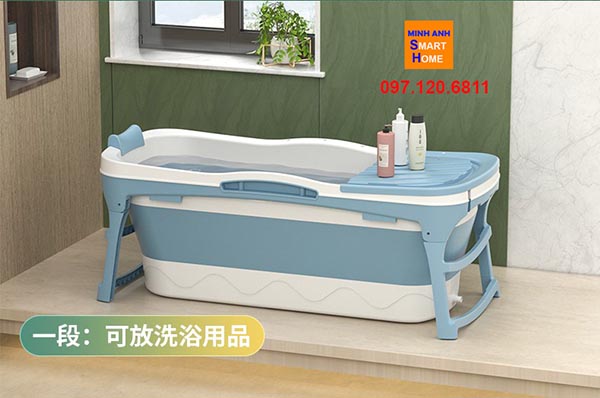 bồn tắm gấp gọn có nắp đậy