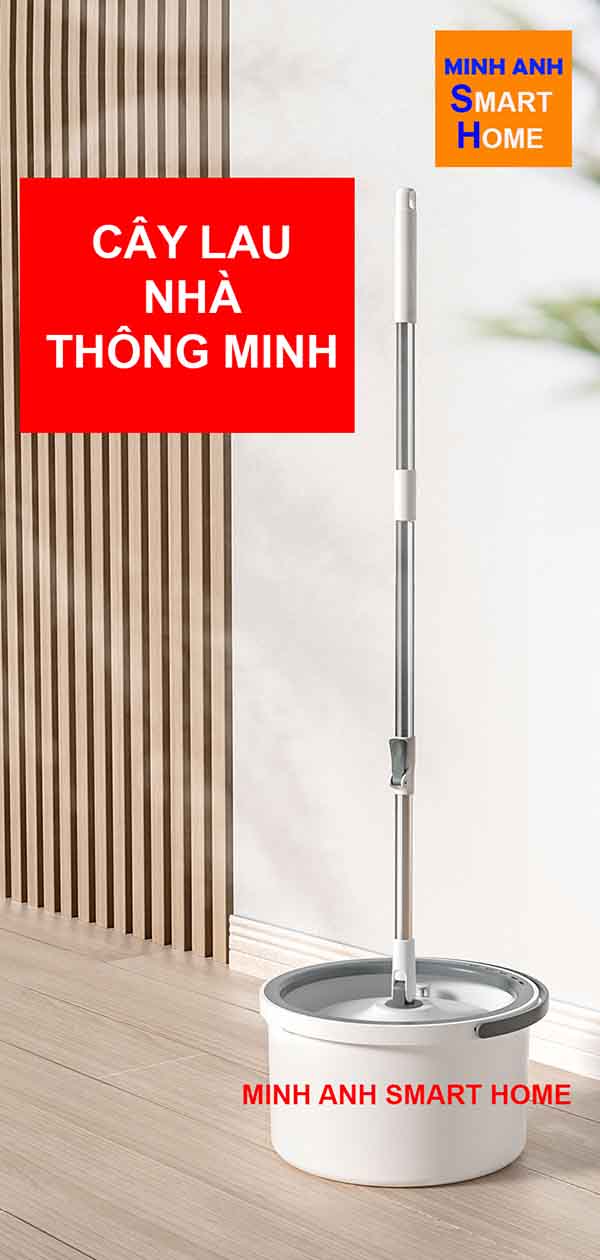 Hình ảnh thực tế bộ cây lau nhà thông minh khi đã lắp ráp xong