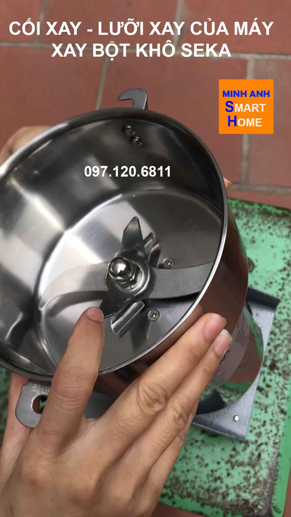 Cối xay và lưỡi xay của máy xay bột khô Seka
