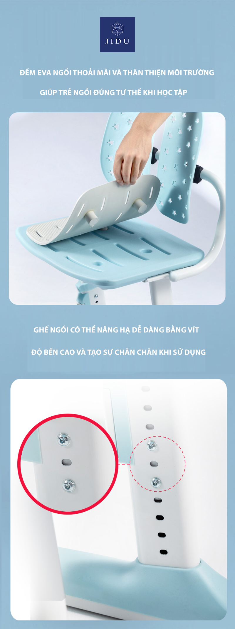 Ghế chống gù thông minh có đệm ngồi rất êm ái và thoáng khí