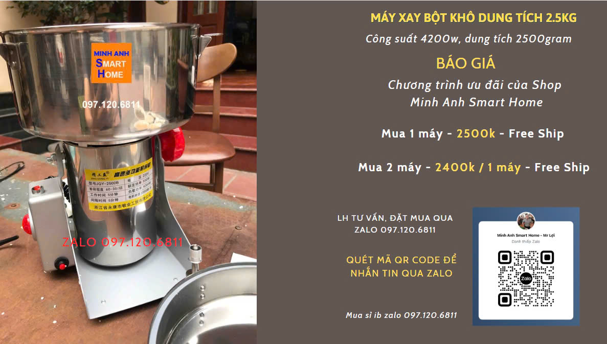 Giá bán máy xay bột khô 2500g