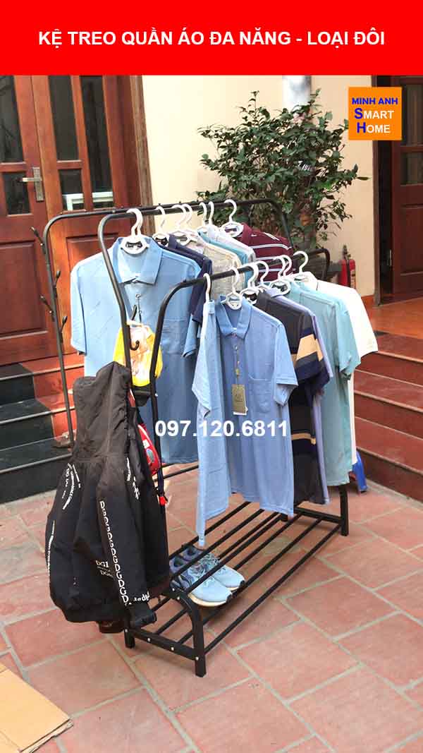 Hình ảnh thực tế giá treo quần áo đôi