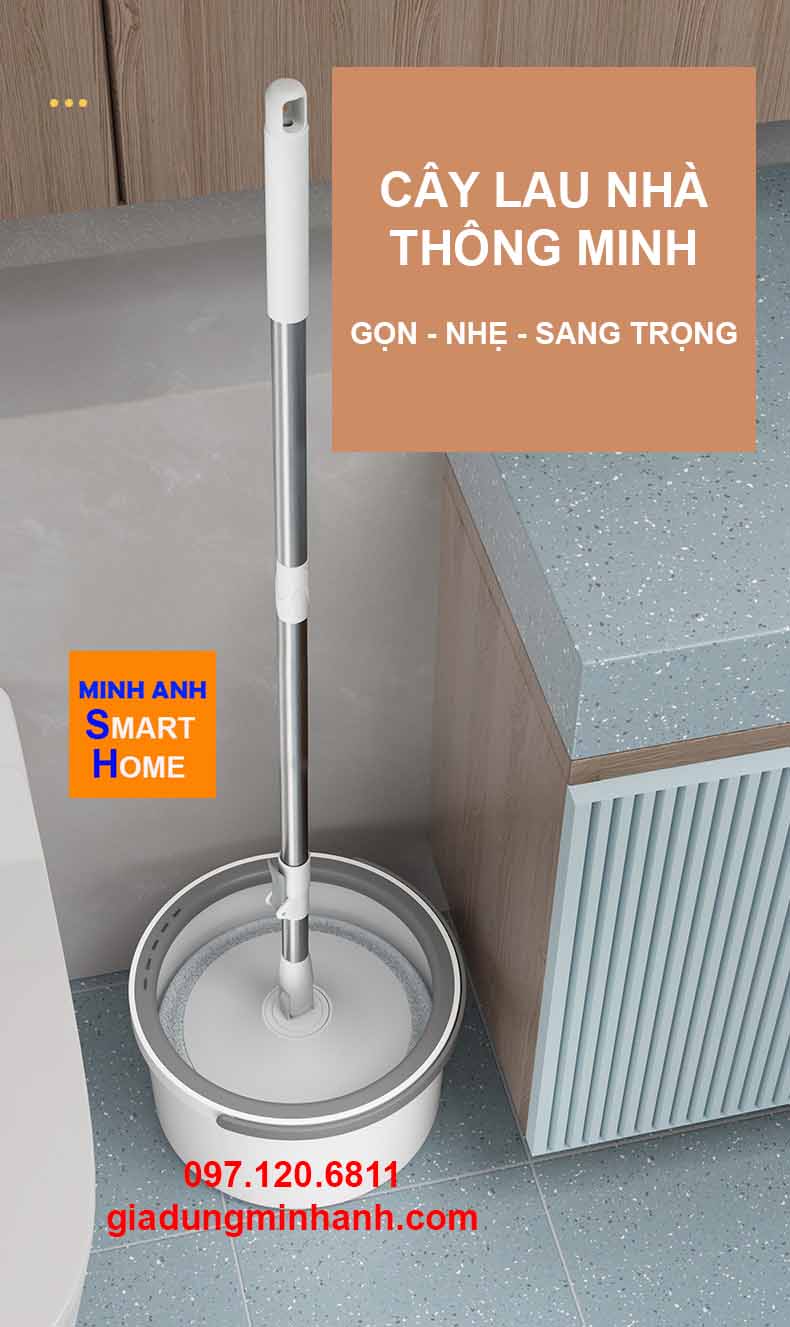 Hình ảnh thực tế bộ cây lau nhà thông minh tách nước bẩn riêng biệt