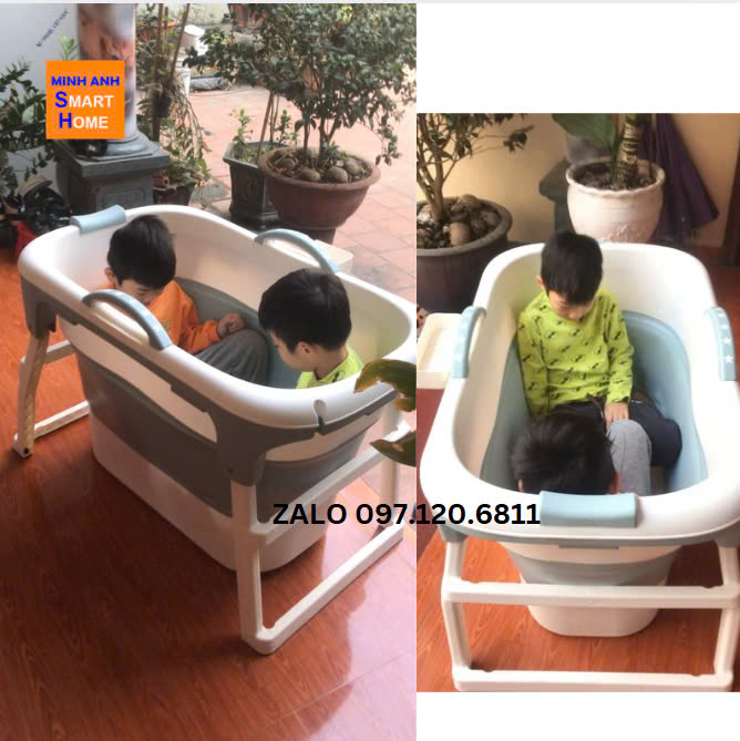 Bồn tắm gấp gọn dài 103cm sức chứa cả 2 trẻ em
