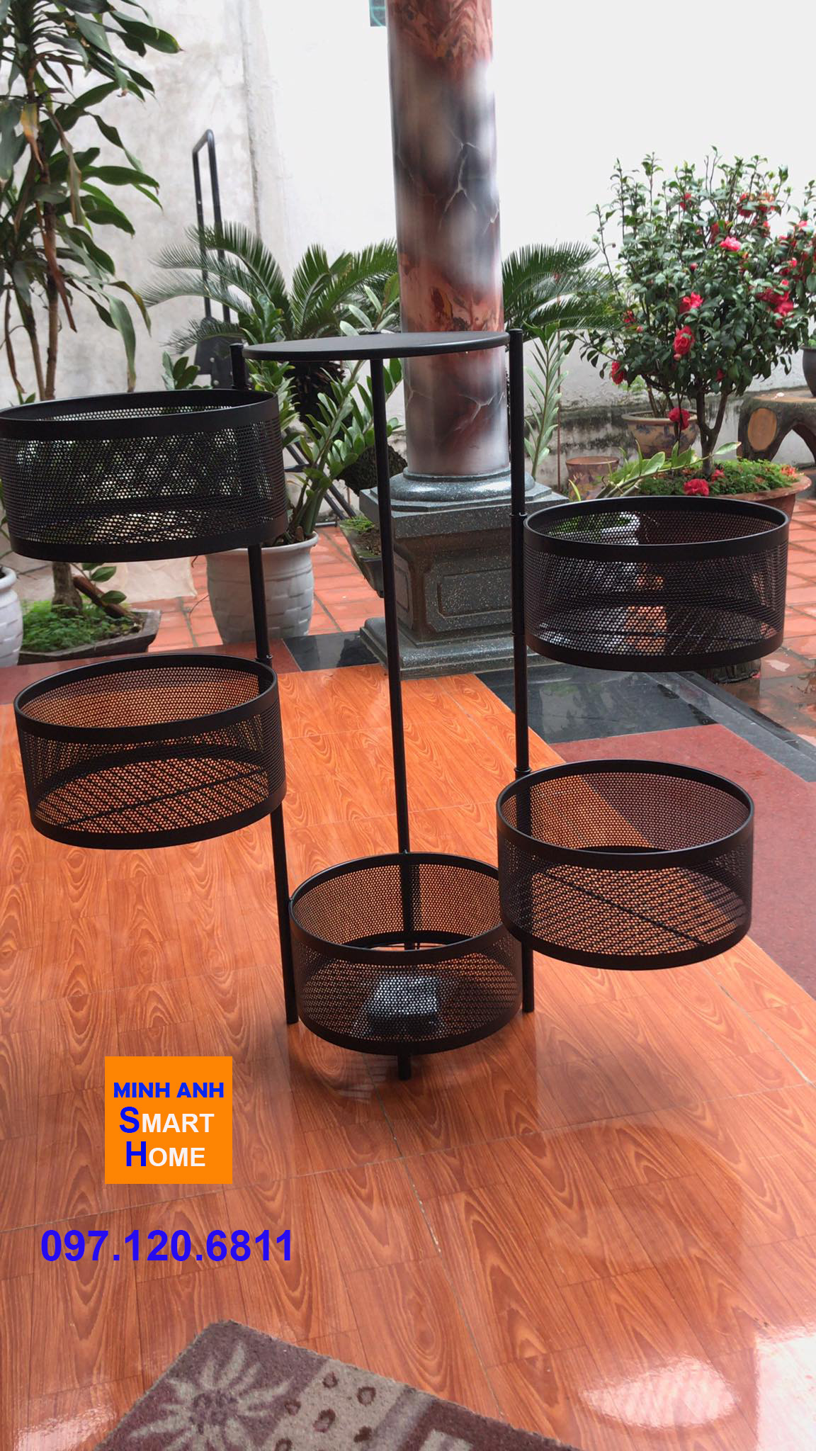 Hình ảnh thực tế kệ xoay đa năng tròn khi chưa lắp bánh