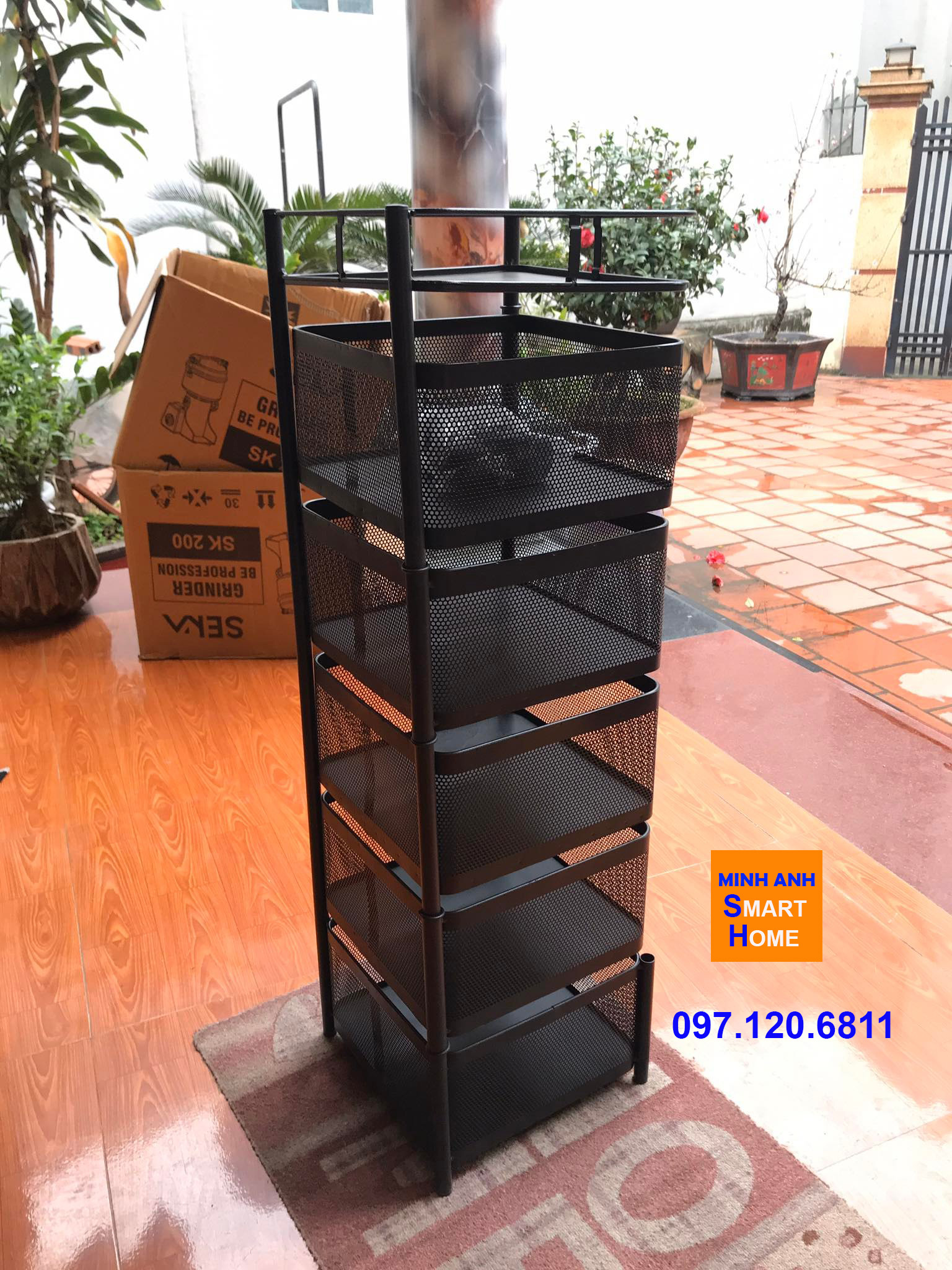 Hình ảnh thực tế kệ xoay đa năng vuông do shop tự chụp 03