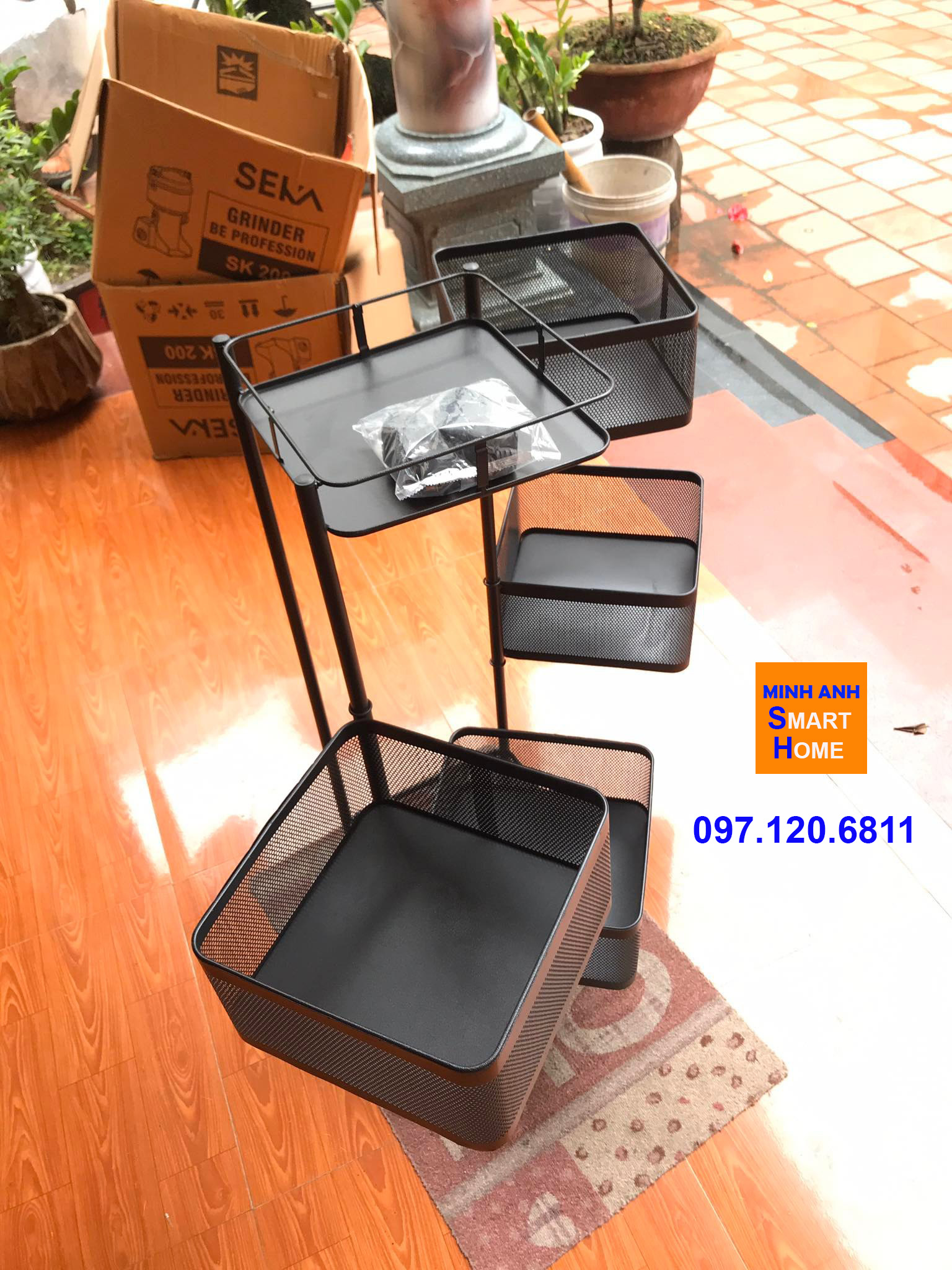 Hình ảnh thực tế kệ xoay đa năng vuông do shop tự chụp 06