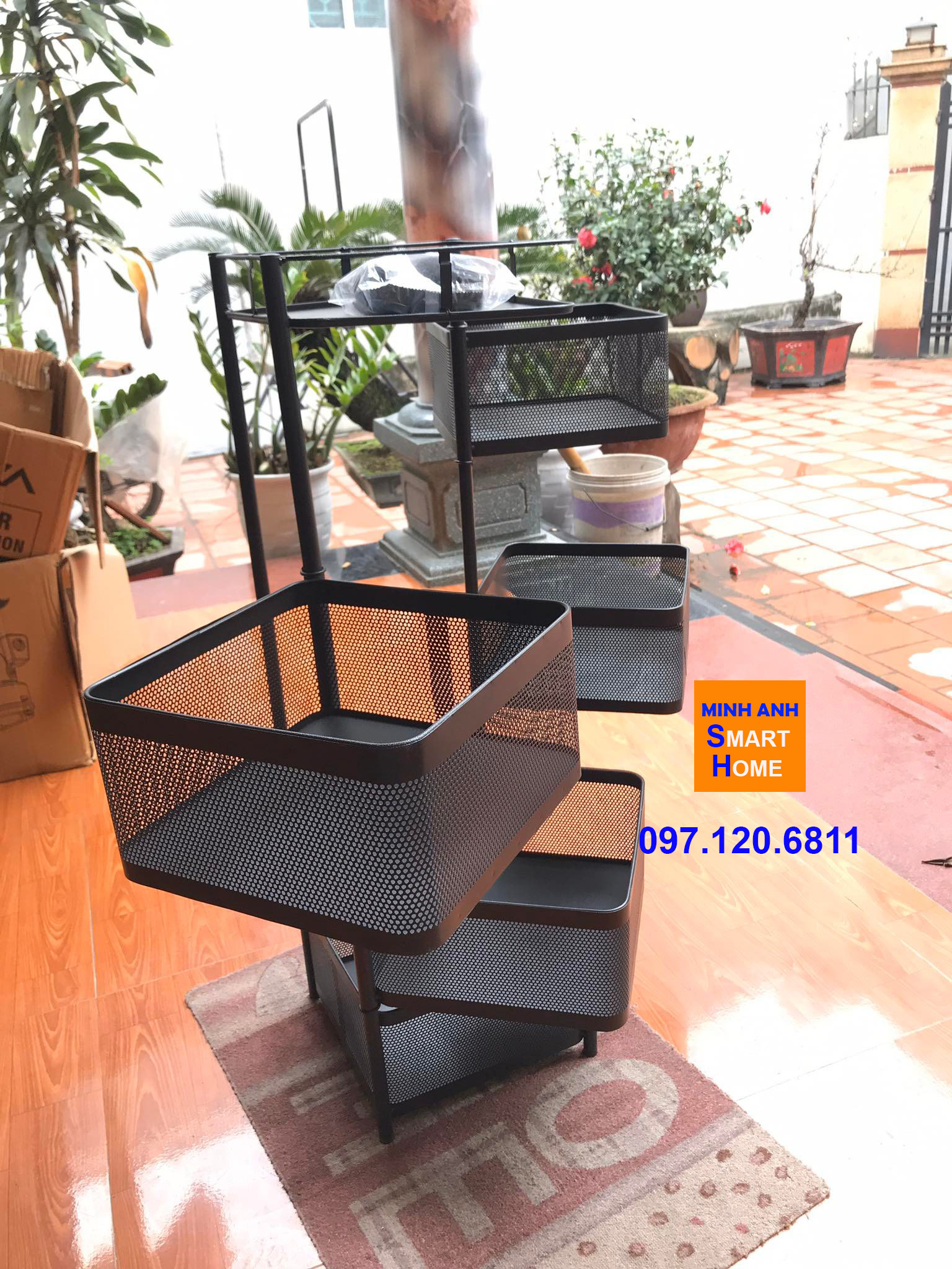 Hình ảnh thực tế kệ xoay đa năng vuông do shop tự chụp 07 