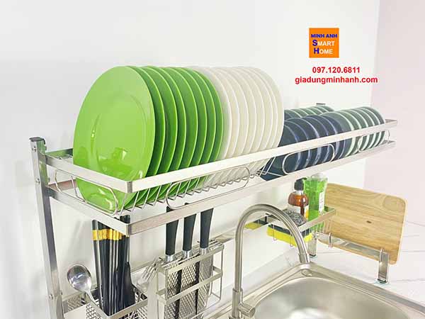 kệ bát đa năng trên bồn rửa inox