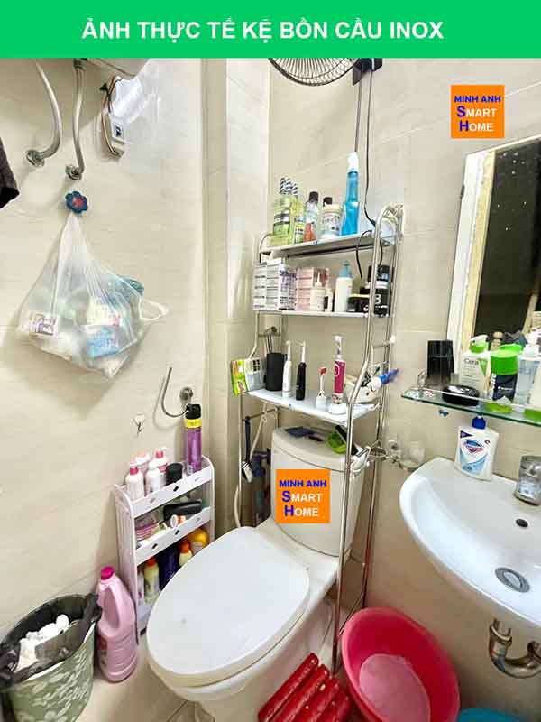 Kệ trên bồn cầu chất liệu inox