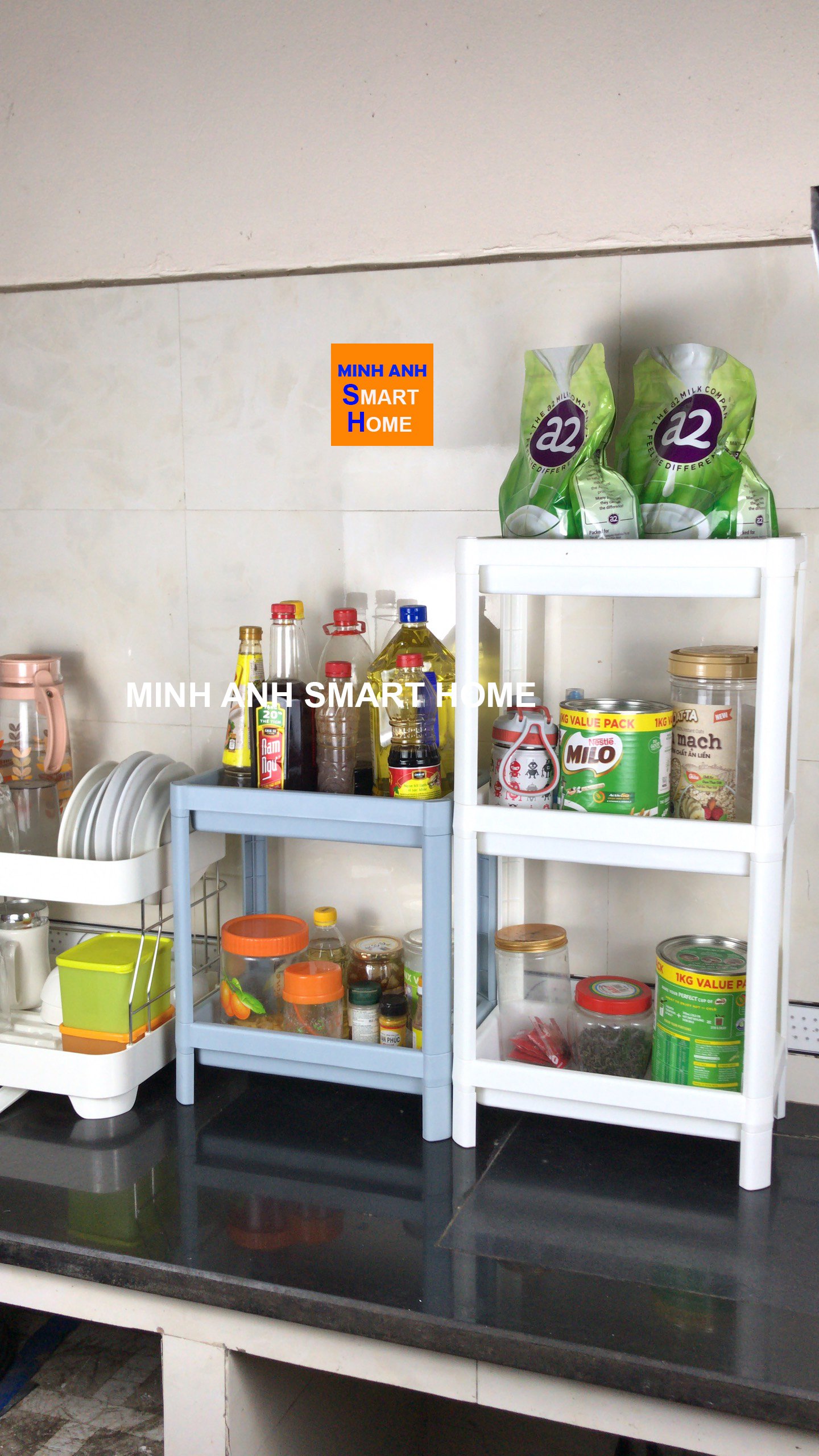 Kệ đựng gia vị nhựa 2 tầng 3 tầng