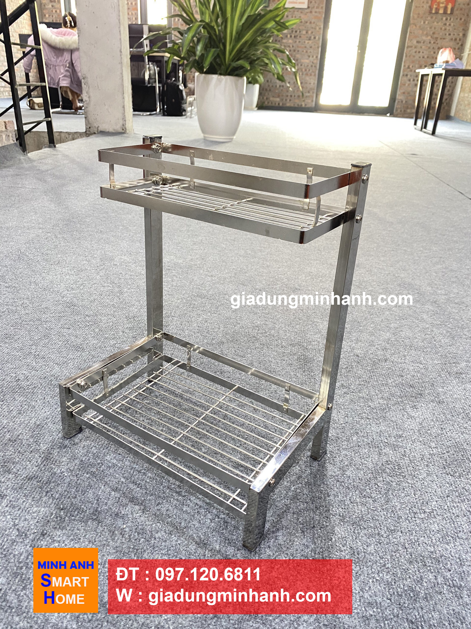 Kệ đựng gia vị inox 2 tầng