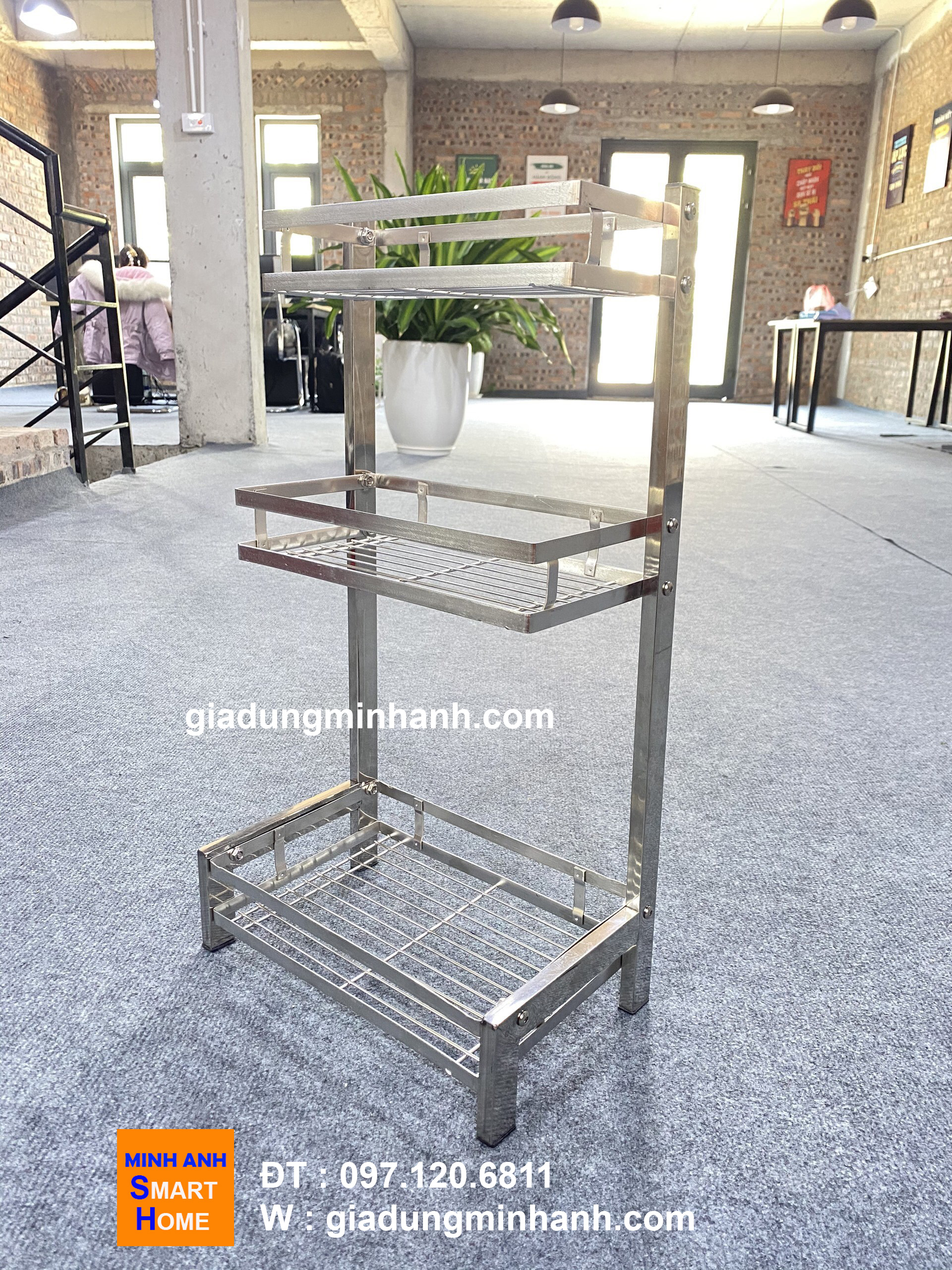 Kệ đựng gia vị inox 3 tầng