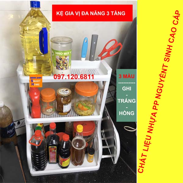 KỆ GIA VỊ ĐA NĂNG 3 TẦNG
