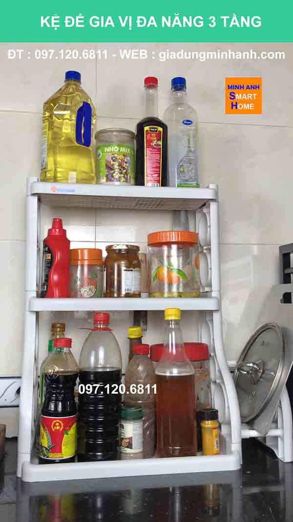 Kệ đựng gia vị đa năng 3 tầng thế hệ mới