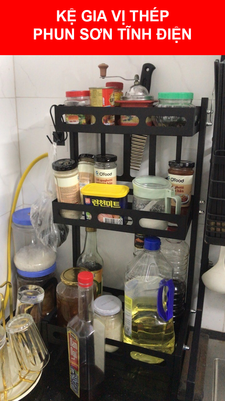 kệ gia vị thép cacbon phun sơn tĩnh điện