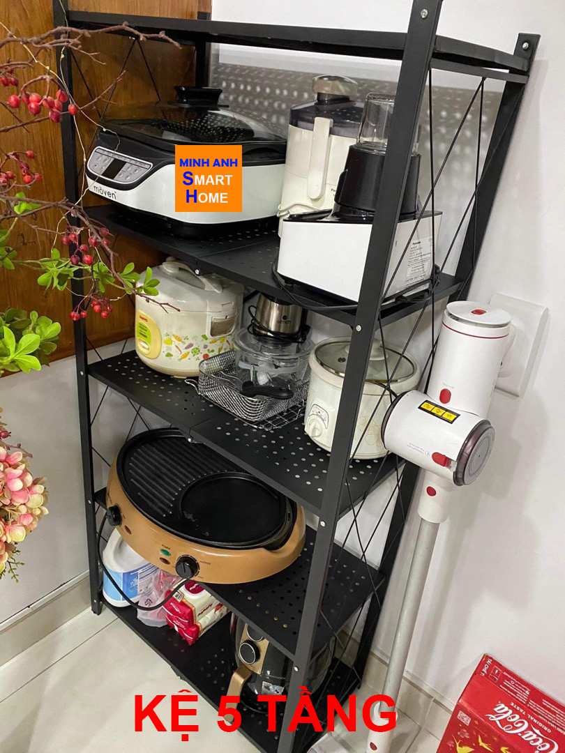 Kích thước kệ nhà bếp 5 tầng thực tế