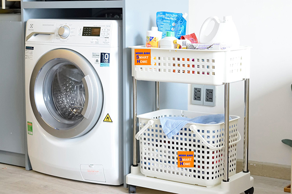 Kệ nhà tắm đa năng 2 tầng cỡ lớn có bánh xe để quần áo, chai lọ trong nhà tắm