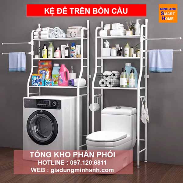 Kệ để đồ đa năng trong nhà vệ sinh, để sau bồn cầu