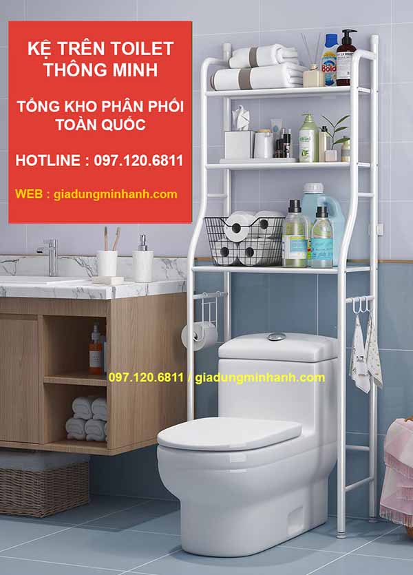 kệ toilet để sau bồn cầu, kệ để sau máy giặt, kệ trong nhà vệ sinh