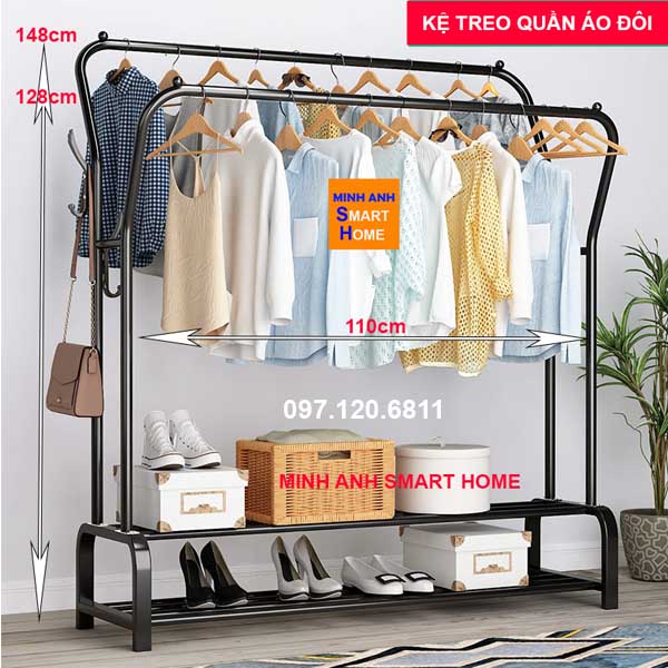 KỆ TREO QUẦN ÁO ĐA NĂNG 3 TRONG 1