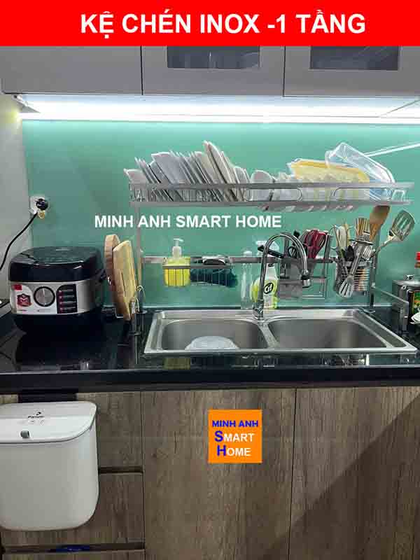 Kệ úp chén trên bồn rửa 1 tầng