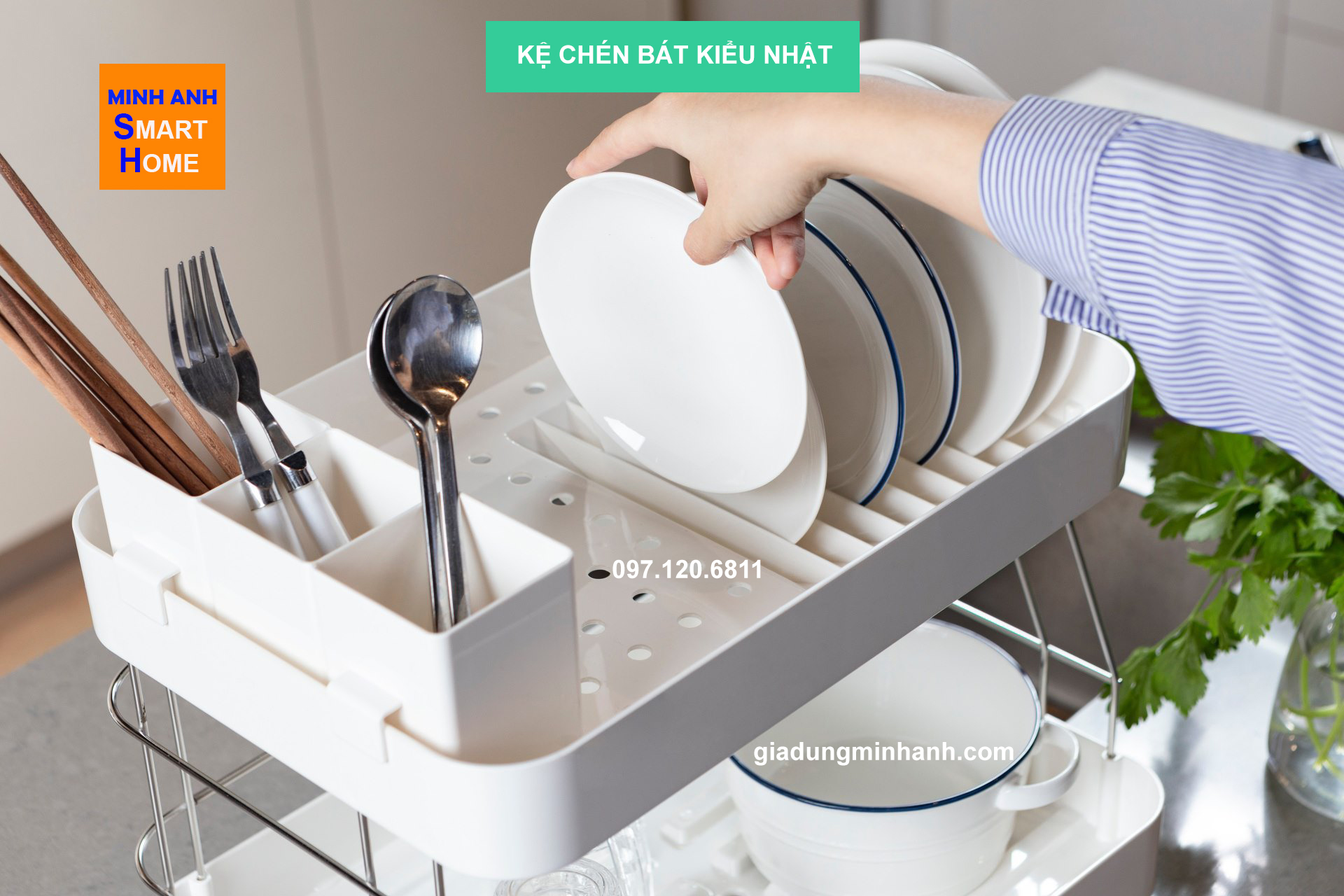 Kệ úp chén trên bồn rửa 