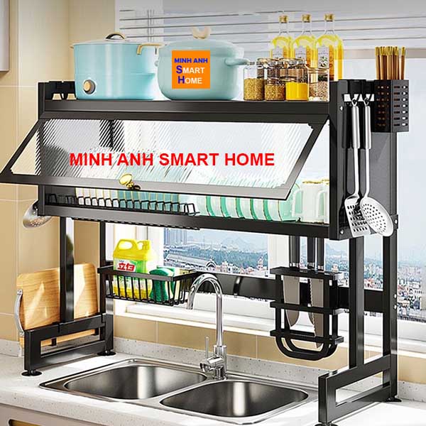 Kệ trên bồn rửa có nắp đậy